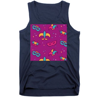 Mardi Gras Colorful Celebration Pattern Tank Top