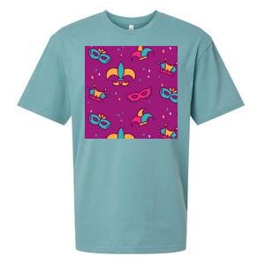 Mardi Gras Colorful Celebration Pattern Sueded Cloud Jersey T-Shirt