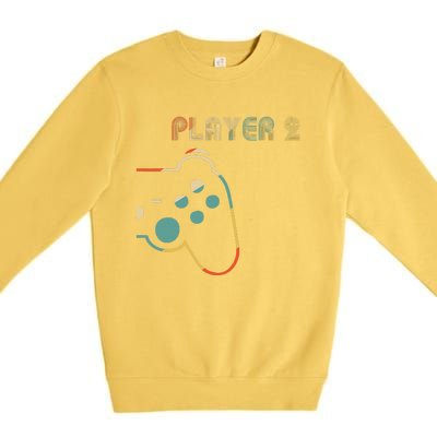 Matching Gamer Couple Player 1 Player 2 Cute Premium Crewneck Sweatshirt