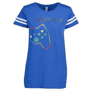 Matching Gamer Couple Player 1 Player 2 Cute Enza Ladies Jersey Football T-Shirt