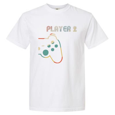 Matching Gamer Couple Player 1 Player 2 Cute Garment-Dyed Heavyweight T-Shirt