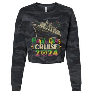 Mardi Gras Cruise 2024 Family Vacation Matching Cruise Cropped Pullover Crew