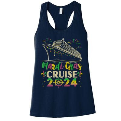 Mardi Gras Cruise 2024 Family Vacation Matching Cruise Women's Racerback Tank