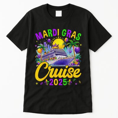 Mardi Gras Carnival Cruise 2025 Family Cruising Mask Tall T-Shirt