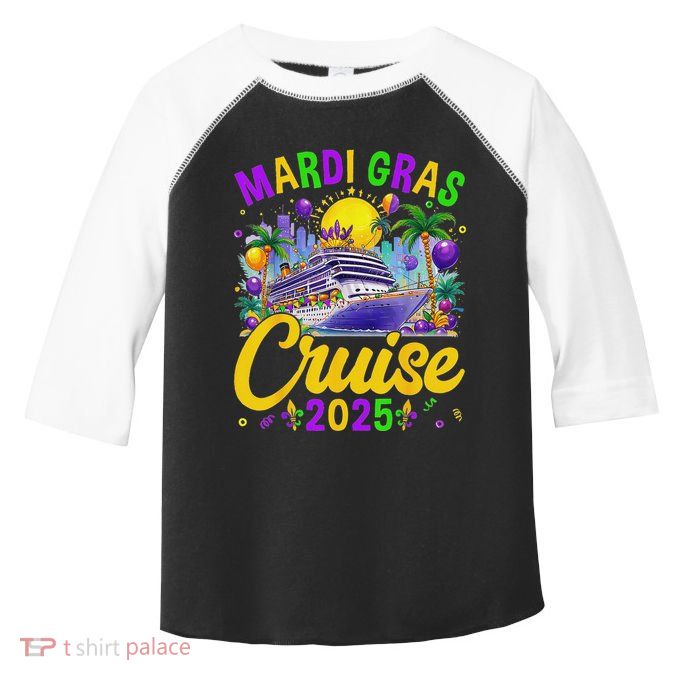 Mardi Gras Carnival Cruise 2025 Family Cruising Mask Toddler Fine Jersey T-Shirt