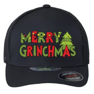 Merry Grinchmas Christmas Holiday Xmas Funny Matching Family Flexfit Unipanel Trucker Cap