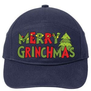 Merry Grinchmas Christmas Holiday Xmas Funny Matching Family 7-Panel Snapback Hat