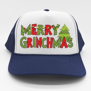 Merry Grinchmas Christmas Holiday Xmas Funny Matching Family Trucker Hat