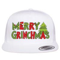 Merry Grinchmas Christmas Holiday Xmas Funny Matching Family Flat Bill Trucker Hat