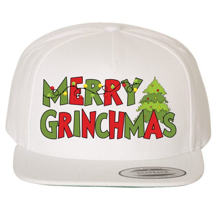 Merry Grinchmas Christmas Holiday Xmas Funny Matching Family Wool Snapback Cap