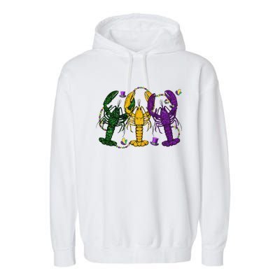 Mardi Gras Crawfish Happy Mardi Gras 2024 Matching Party Garment-Dyed Fleece Hoodie