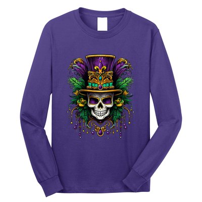 Mardi Gras Costume Sugar Skull Carnival Party Long Sleeve Shirt