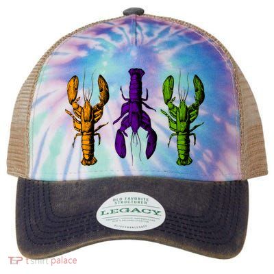 Mardi Gras Cajun Crawfish Happy Mardi Gras Legacy Tie Dye Trucker Hat
