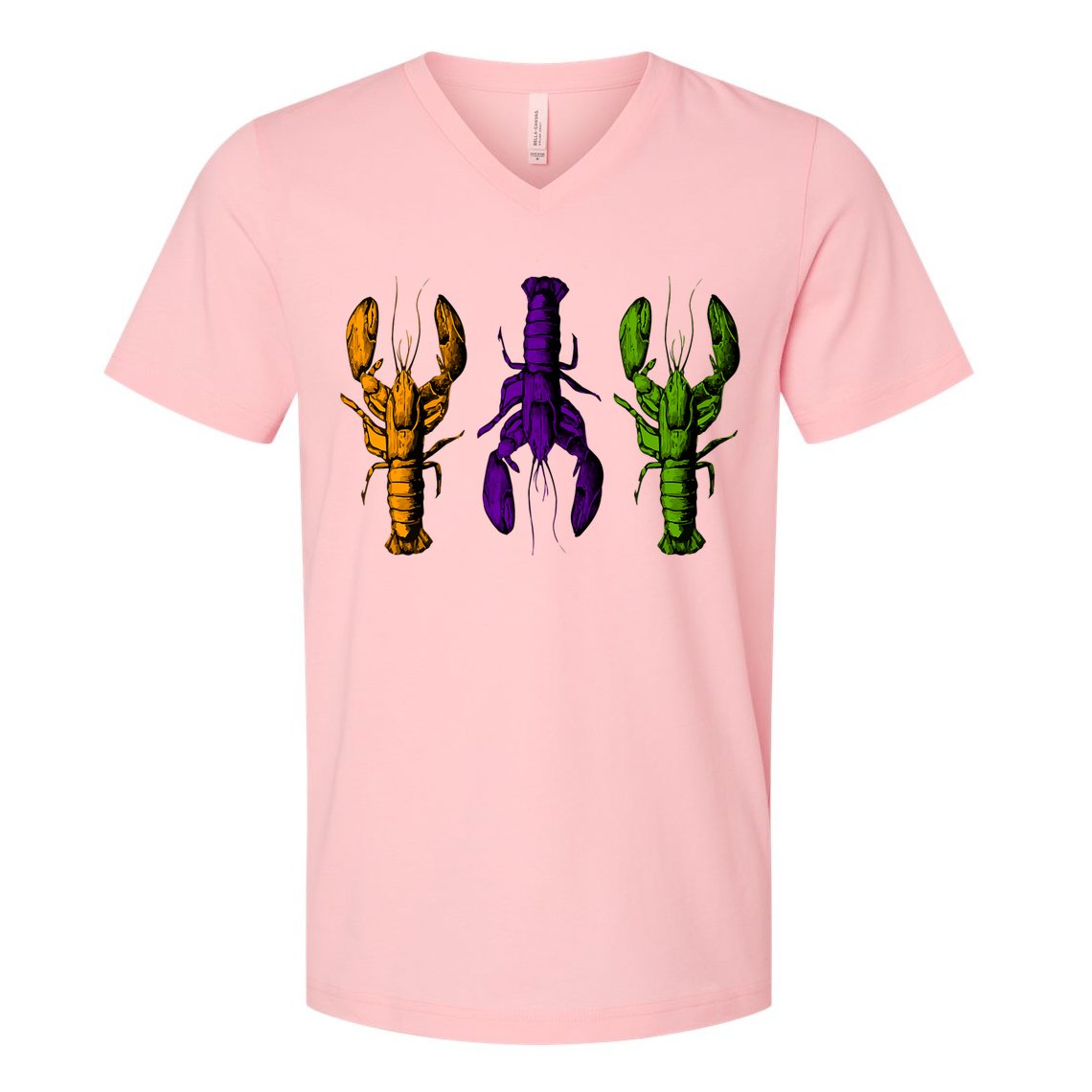 Mardi Gras Cajun Crawfish Happy Mardi Gras V-Neck T-Shirt