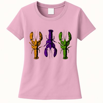 Mardi Gras Cajun Crawfish Happy Mardi Gras Womens T-Shirt