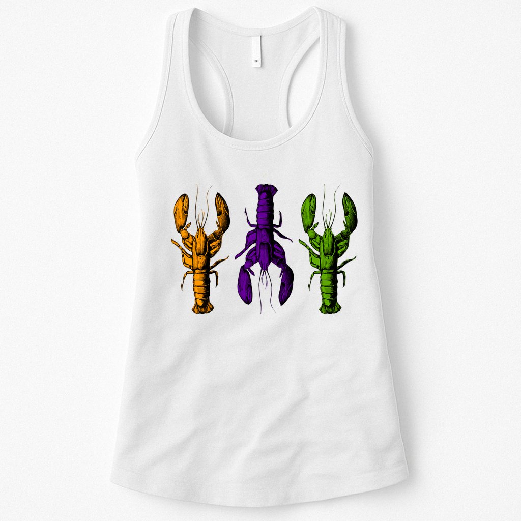 Mardi Gras Cajun Crawfish Happy Mardi Gras Womens Tank Top