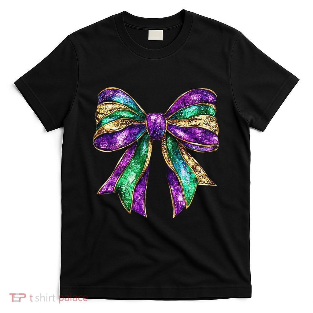 Mardi Gras Coquette Bow Fat Tuesday New Orleans Gift T-Shirt