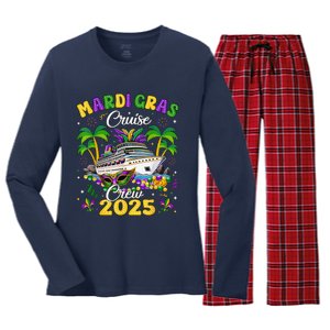 Mardi Gras Cruise Crew 2025 Trip New Orleans Family Matching Women's Long Sleeve Flannel Pajama Set 