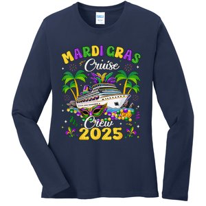 Mardi Gras Cruise Crew 2025 Trip New Orleans Family Matching Ladies Long Sleeve Shirt