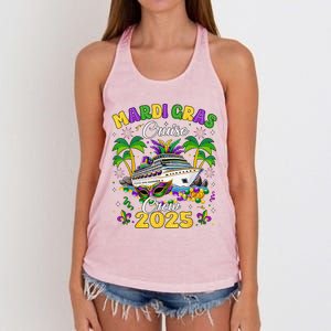 Mardi Gras Cruise Crew 2025 Trip New Orleans Family Matching Women's Knotted Racerback Tank