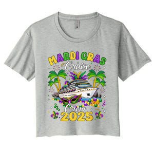 Mardi Gras Cruise Crew 2025 Trip New Orleans Family Matching Women's Crop Top Tee