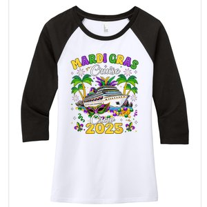 Mardi Gras Cruise Crew 2025 Trip New Orleans Family Matching Women's Tri-Blend 3/4-Sleeve Raglan Shirt