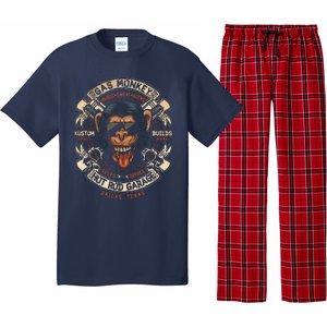 Monkey Gas Crossed Pistons Ribbon Pajama Set