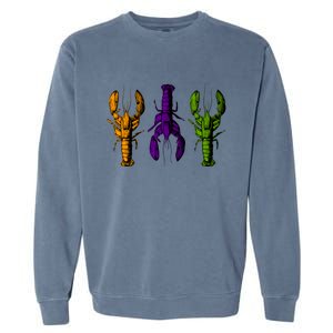 Mardi Gras Cajun Crawfish Happy Mardi Gras Gift Garment-Dyed Sweatshirt