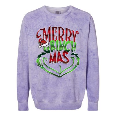 Merry Grinchmas Christmas Colorblast Crewneck Sweatshirt