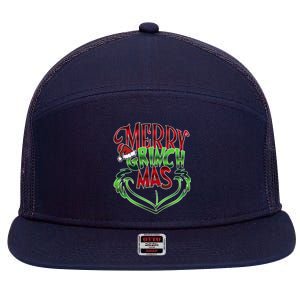 Merry Grinchmas Christmas 7 Panel Mesh Trucker Snapback Hat