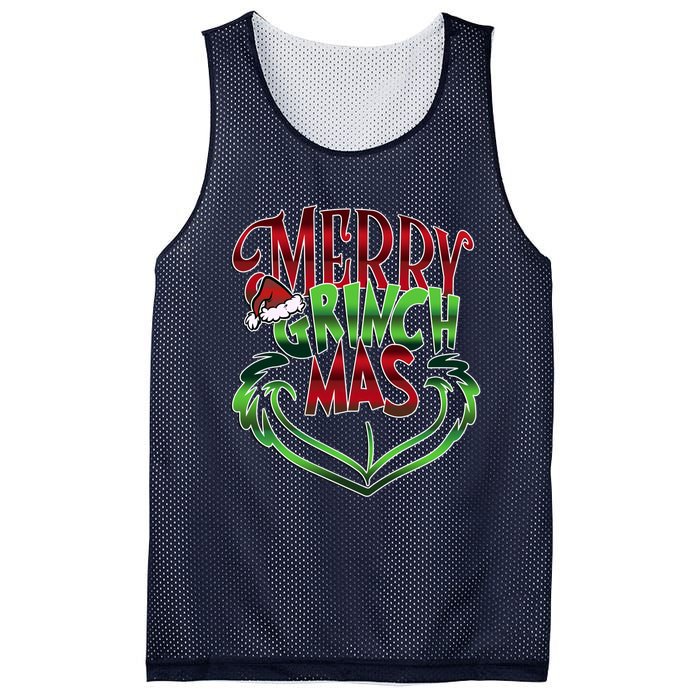 Merry Grinchmas Christmas Mesh Reversible Basketball Jersey Tank