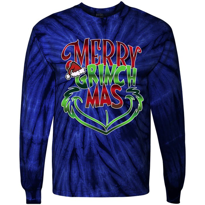 Merry Grinchmas Christmas Tie-Dye Long Sleeve Shirt