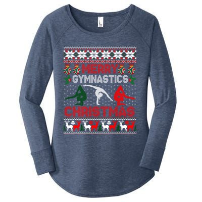 Merry Gymnastics Christmas Funny Ugly Xmas Sweater Gift Women's Perfect Tri Tunic Long Sleeve Shirt