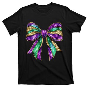 Mardi Gras Coquette Bow Fat Tuesday New Orleans T-Shirt