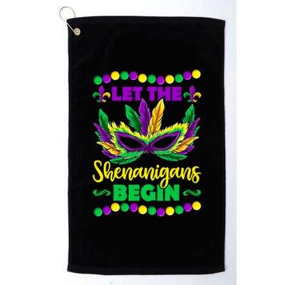 Mardi Gras Costume Let The Shenanigans Begin Mask Funny Gift Platinum Collection Golf Towel