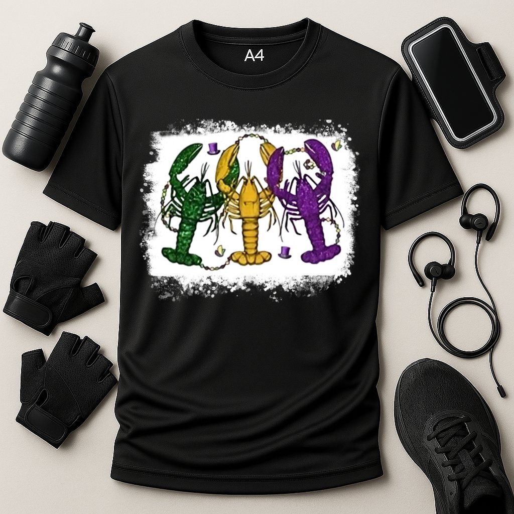 Mardi Gras Crawfish Happy Mardi Gras Matching Carnival Party Gift Cooling Performance Crew T-Shirt
