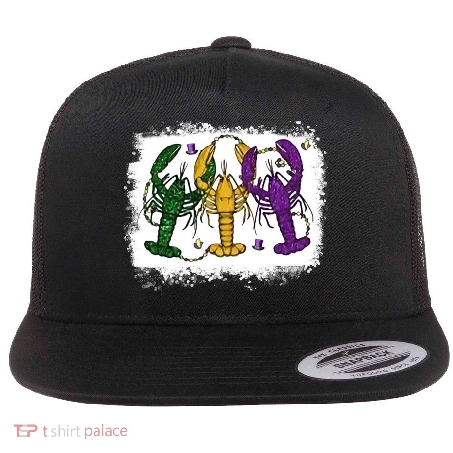 Mardi Gras Crawfish Happy Mardi Gras Matching Carnival Party Gift Flatbill Hat