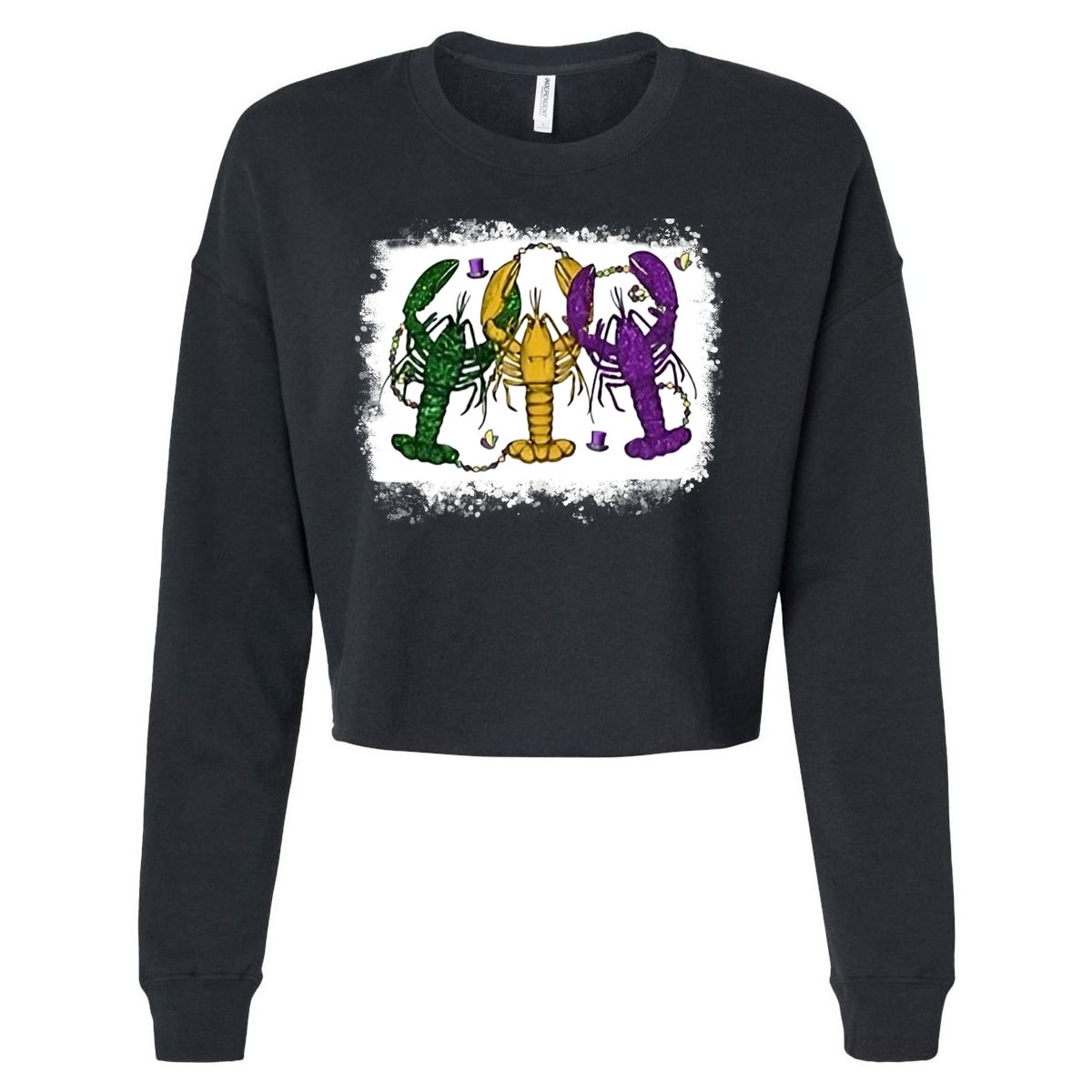 Mardi Gras Crawfish Happy Mardi Gras Matching Carnival Party Gift Cropped Pullover Crew