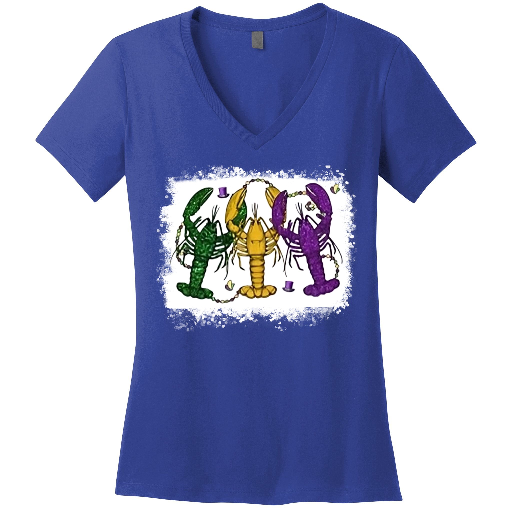 Mardi Gras Crawfish Happy Mardi Gras Matching Carnival Party Gift Women's V-Neck T-Shirt