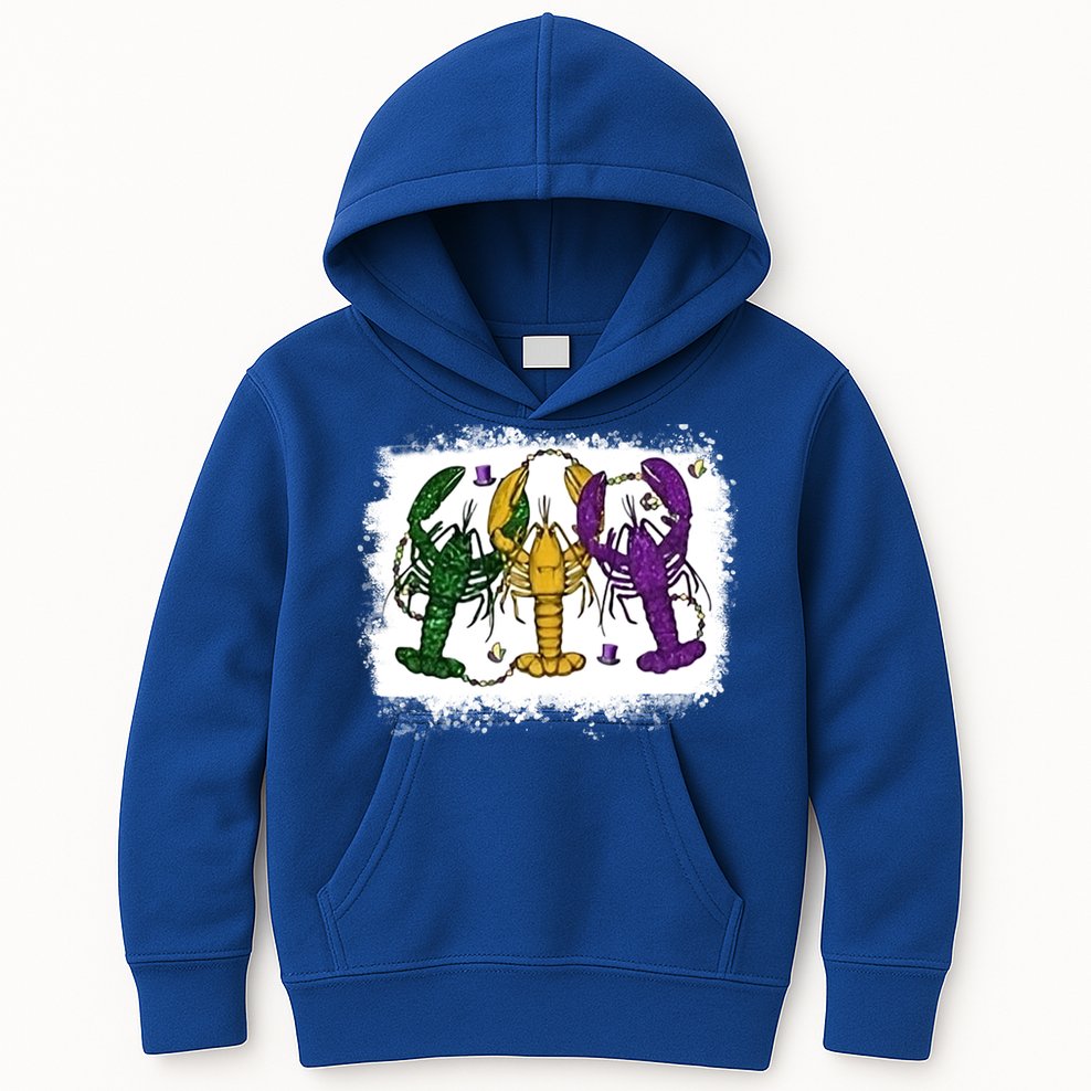 Mardi Gras Crawfish Happy Mardi Gras Matching Carnival Party Gift Kids Hoodie