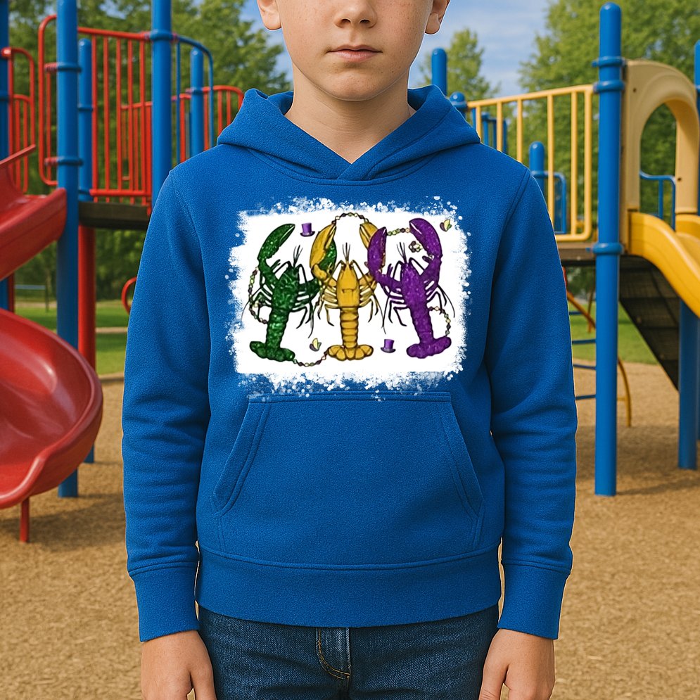 Mardi Gras Crawfish Happy Mardi Gras Matching Carnival Party Gift Kids Hoodie