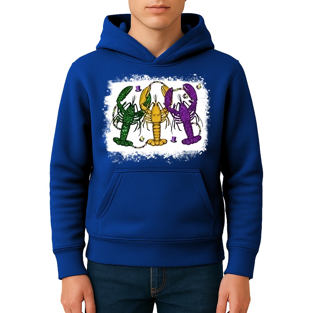 Mardi Gras Crawfish Happy Mardi Gras Matching Carnival Party Gift Kids Hoodie