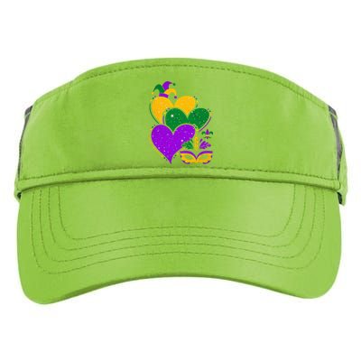 Mardi Gras Cute Hearts Vintage Adult Drive Performance Visor