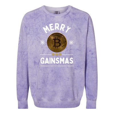 Merry Gainsmas Christmas Bitcoin Colorblast Crewneck Sweatshirt