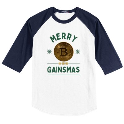 Merry Gainsmas Christmas Bitcoin Baseball Sleeve Shirt