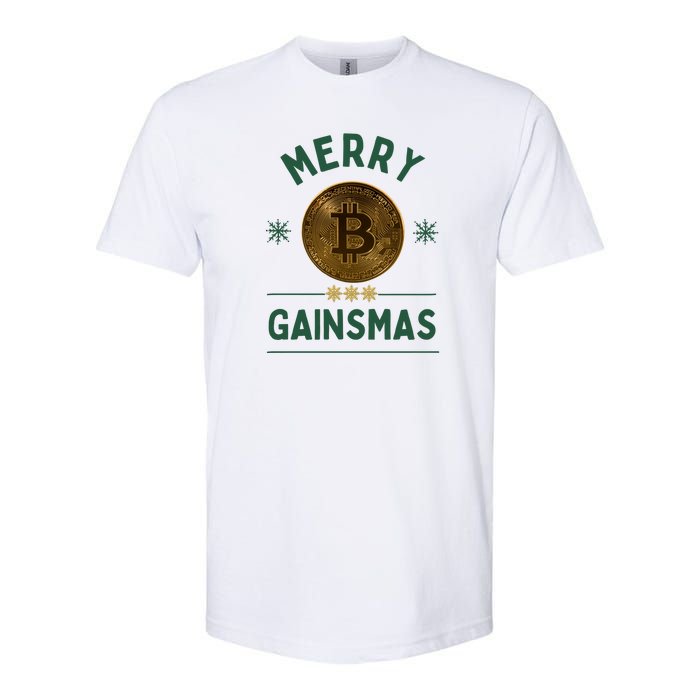 Merry Gainsmas Christmas Bitcoin Softstyle CVC T-Shirt