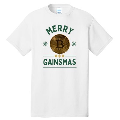 Merry Gainsmas Christmas Bitcoin Tall T-Shirt