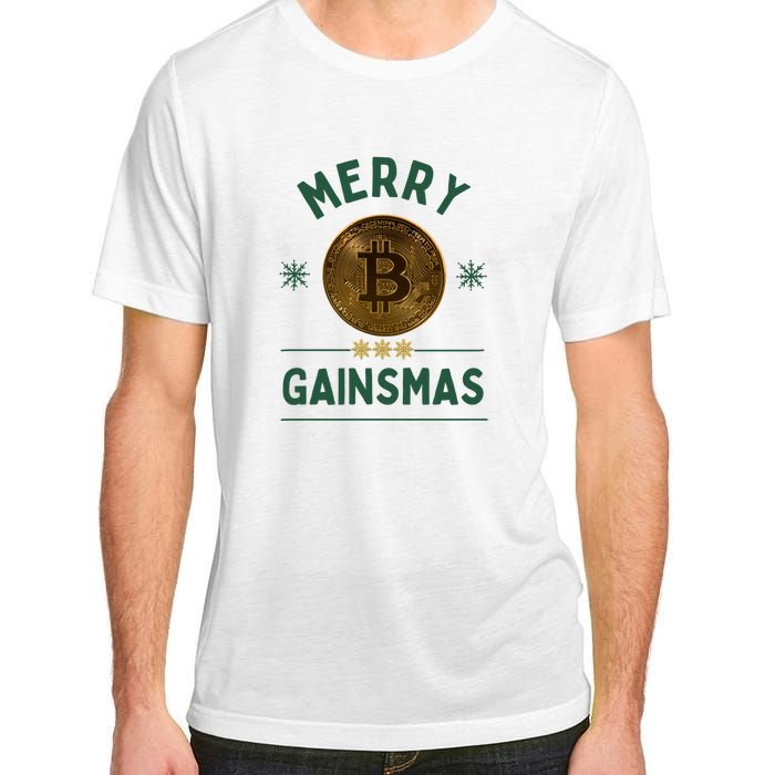 Merry Gainsmas Christmas Bitcoin Adult ChromaSoft Performance T-Shirt