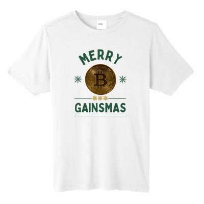 Merry Gainsmas Christmas Bitcoin Tall Fusion ChromaSoft Performance T-Shirt