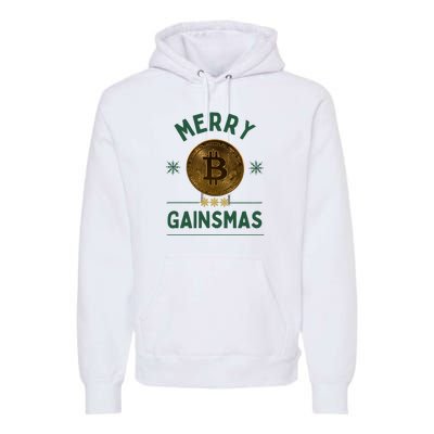 Merry Gainsmas Christmas Bitcoin Premium Hoodie